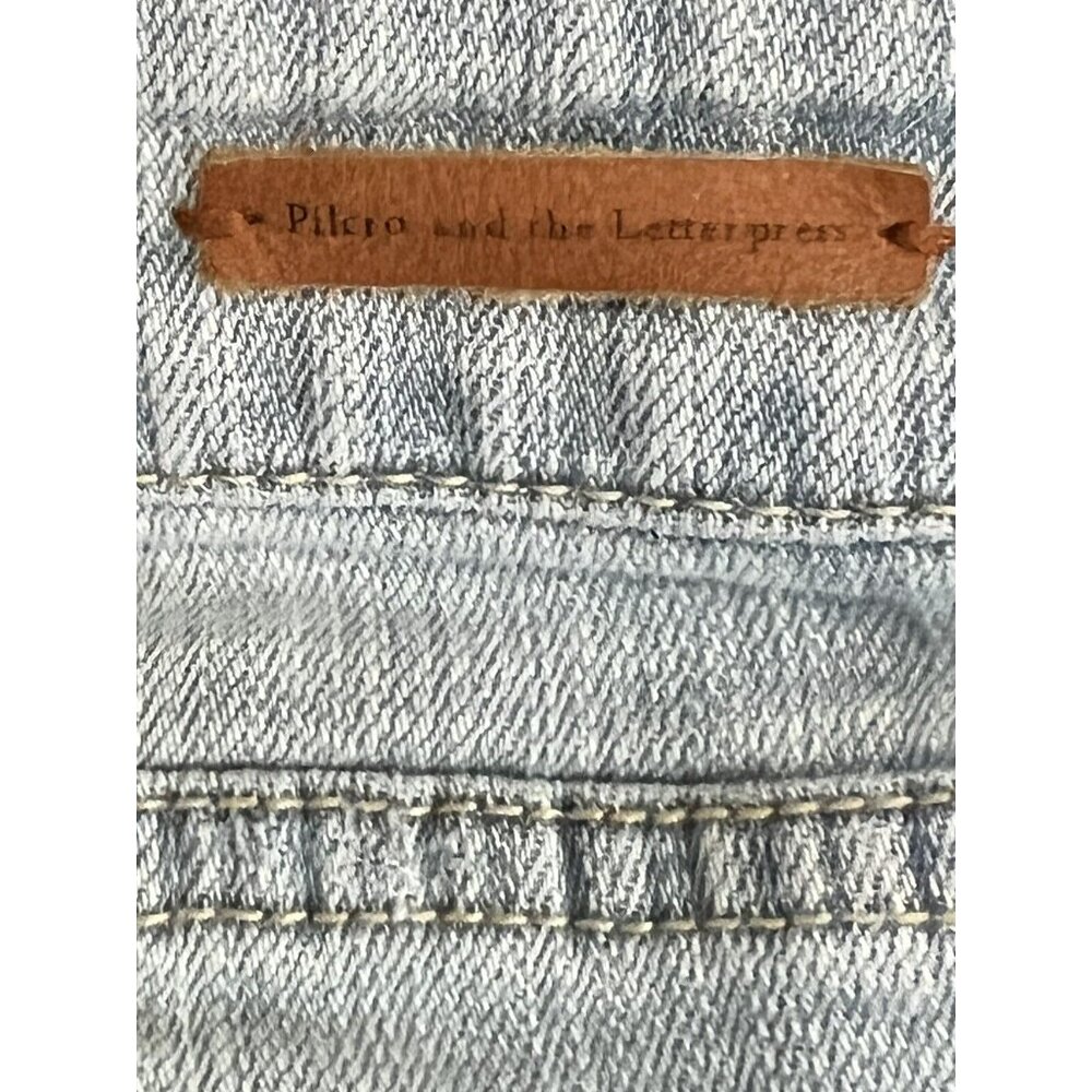 Anthropologie Pilcro and the Letterpress Jeans Womens 29 Blue Fit Hyphen Fringe - Picture 3 of 14